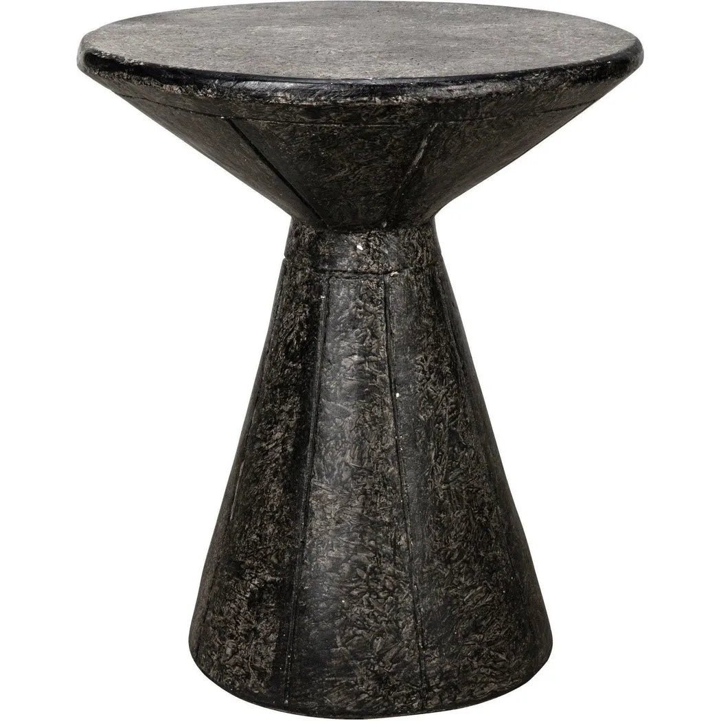 Pedestal Side Table, Black Fiber Cement