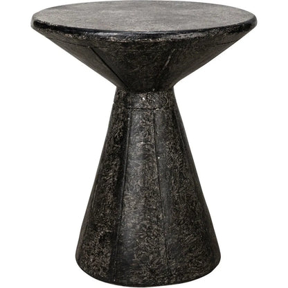 Pedestal Side Table, Black Fiber Cement