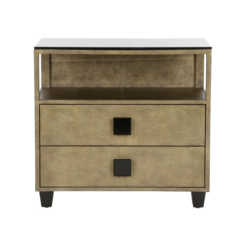 Chelsea House Pendry Two Drawer Gold Nightstand