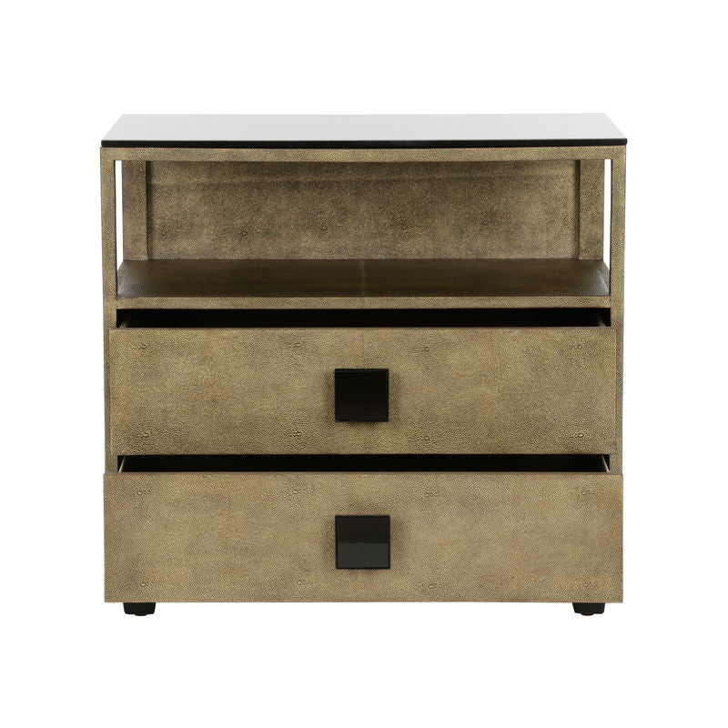 Chelsea House Pendry Two Drawer Gold Nightstand