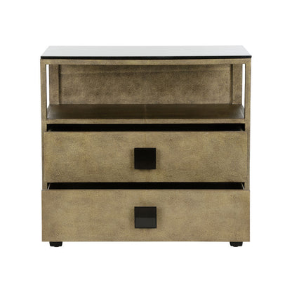 Chelsea House Pendry Two Drawer Gold Nightstand