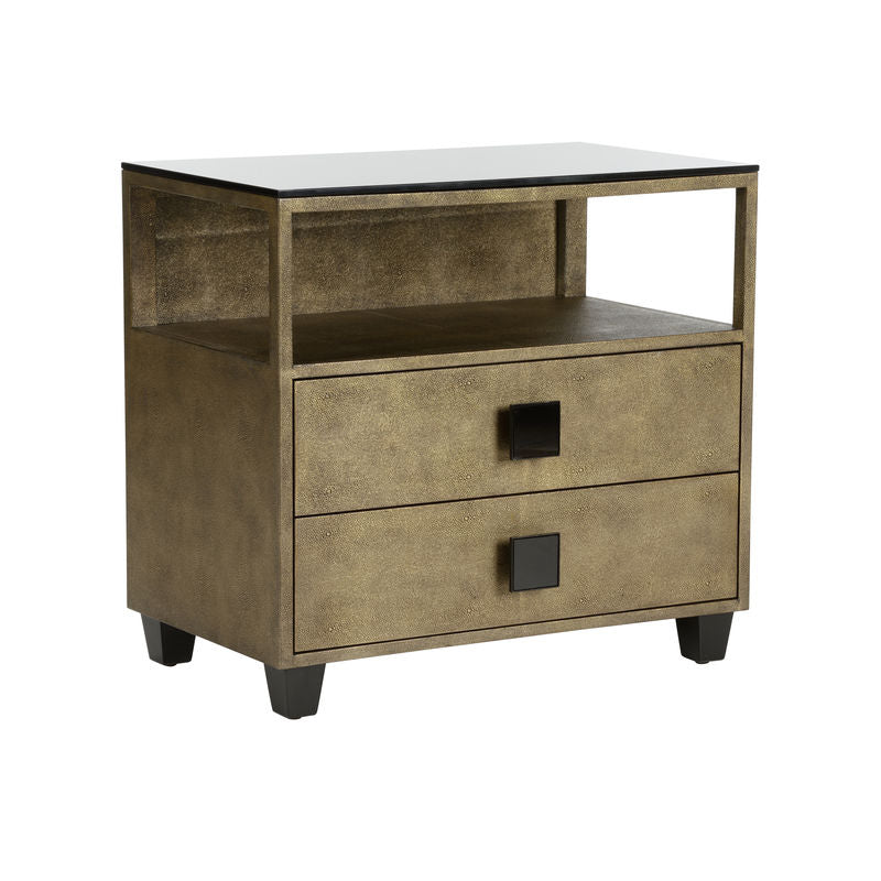 Chelsea House Pendry Two Drawer Gold Nightstand