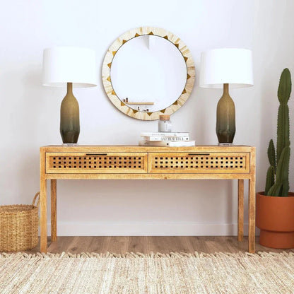 Bassett Mirror Pentak Wood Brown Rectangular Console Table
