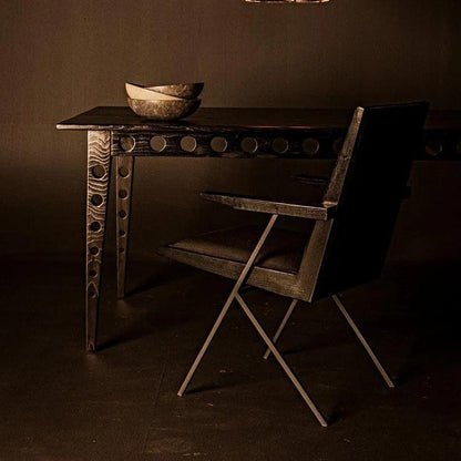 Pericles Table Black Rectangle Dining Table for 6