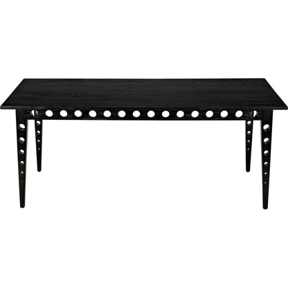 Pericles Table Black Rectangle Dining Table for 6