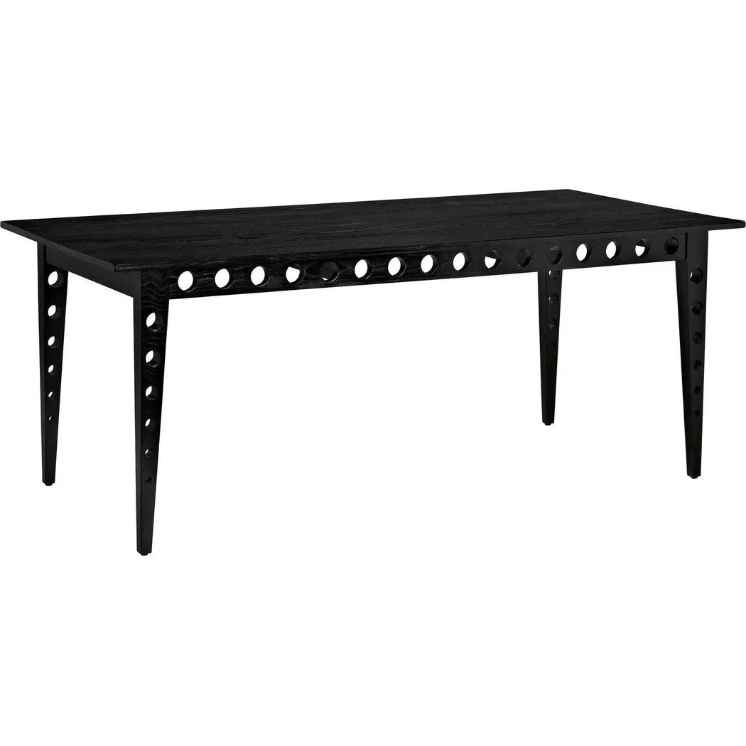 Pericles Table Black Rectangle Dining Table for 6