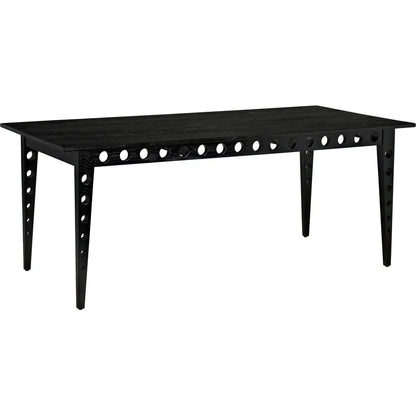 Pericles Table Black Rectangle Dining Table for 6