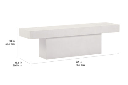 Perpetual T-Bench – Ivory White Outdoor Bench-Outdoor Benches-Seasonal Living-Sideboards and Things