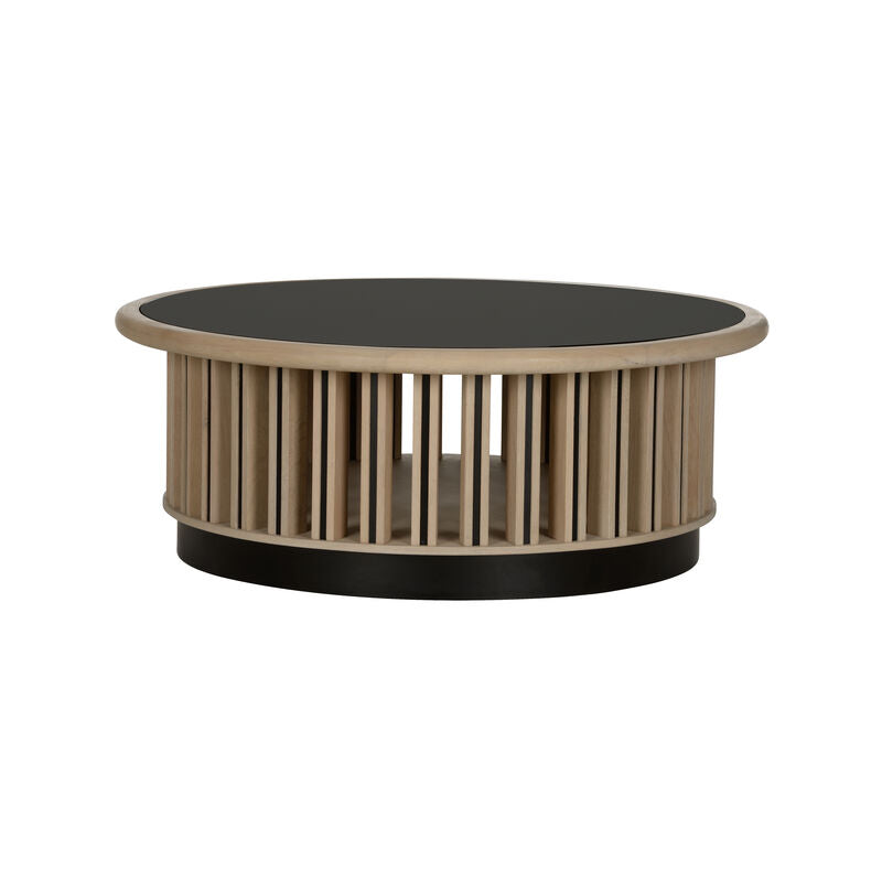 Perret Wooden Round Cocktail Table-Coffee Tables-Wildwood-LOOMLAN