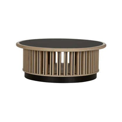 Perret Wooden Round Cocktail Table-Coffee Tables-Wildwood-LOOMLAN