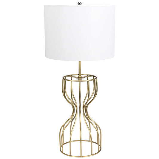 Perry Metal Table Lamp With Shade and Brass Finish-Table Lamps-Noir-Sideboards and Things