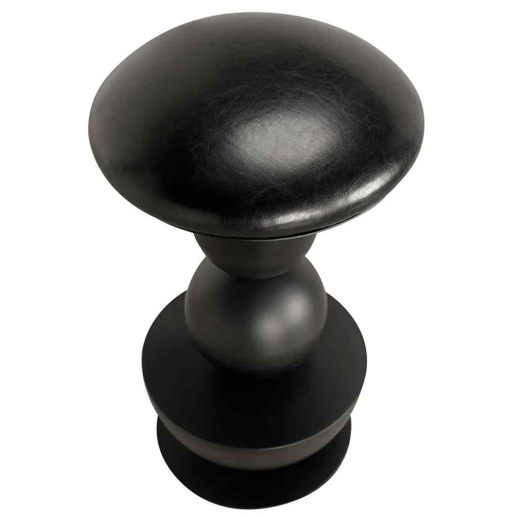 Perth Black Leather Swivel Counter Stool