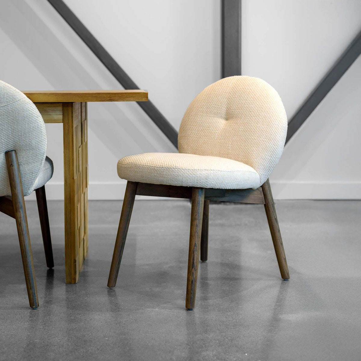 LH Home Petite Beige Fabric Armless Dining Chair (Set of 2)