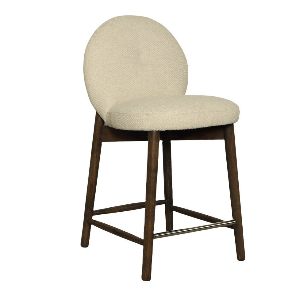 LH Home Petite Beige Fabric Barstool