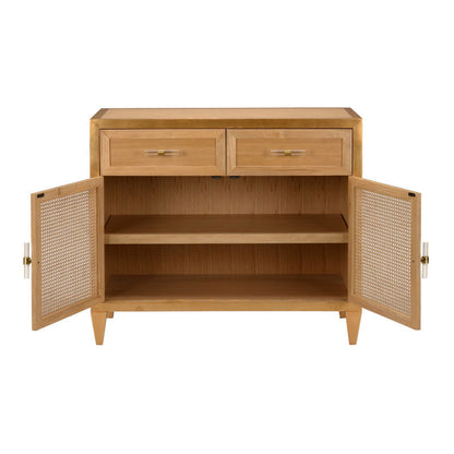 Petite Caned Wood Framed Brown Buffet-Buffets-Chelsea House-LOOMLAN