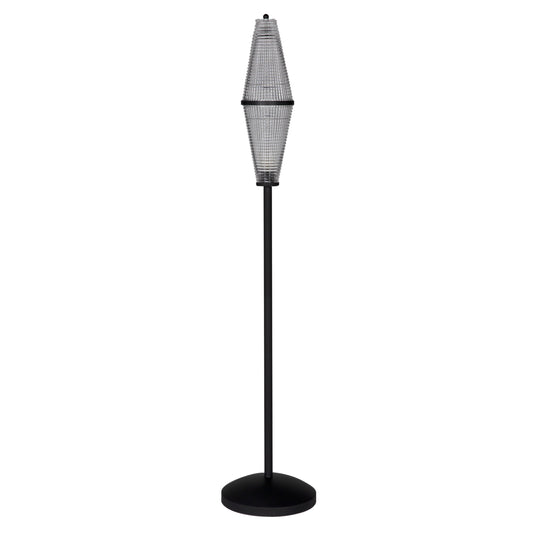 Petra Steel and Glass Floor Lamp-Floor Lamps-Noir-Sideboards and Things