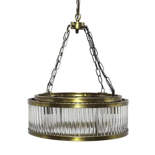 Noir Petronas Metal and Glass Chandelier
