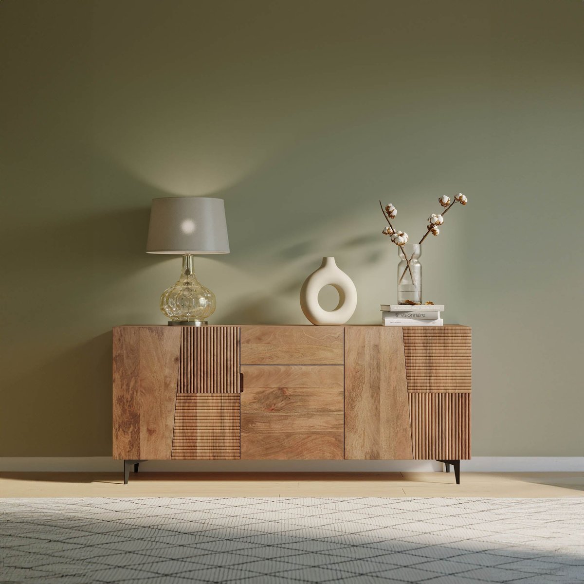 LH Home Peyton Four Doors Wood Sideboard
