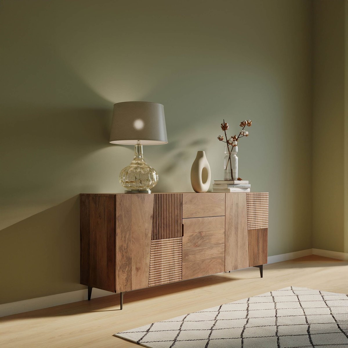 LH Home Peyton Four Doors Wood Sideboard