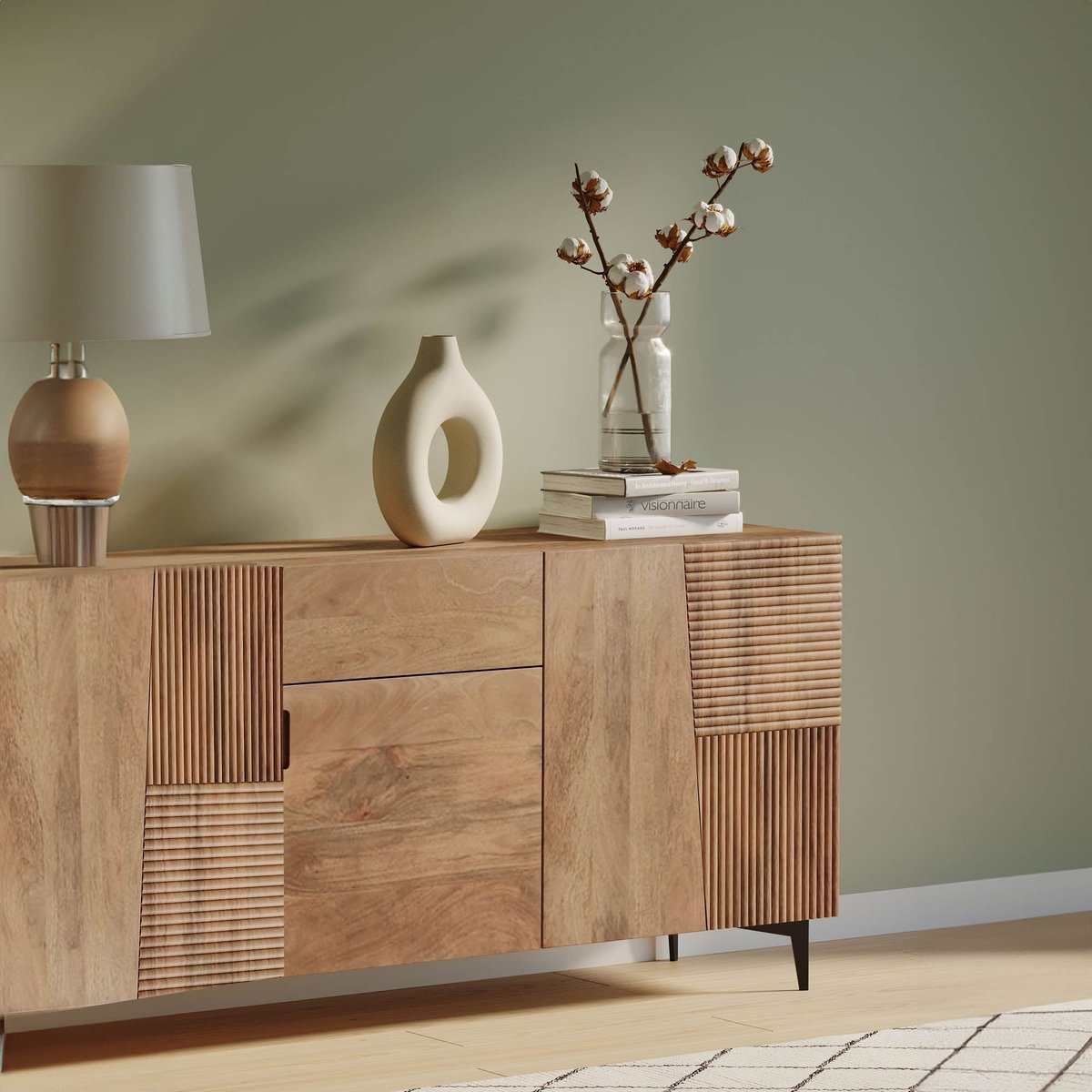 LH Home Peyton Four Doors Wood Sideboard