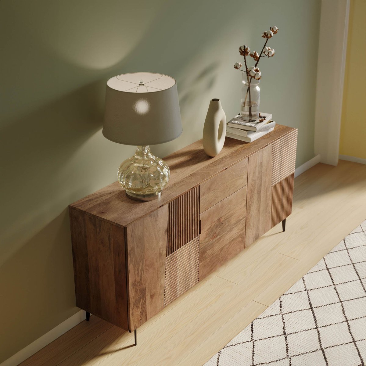 LH Home Peyton Four Doors Wood Sideboard