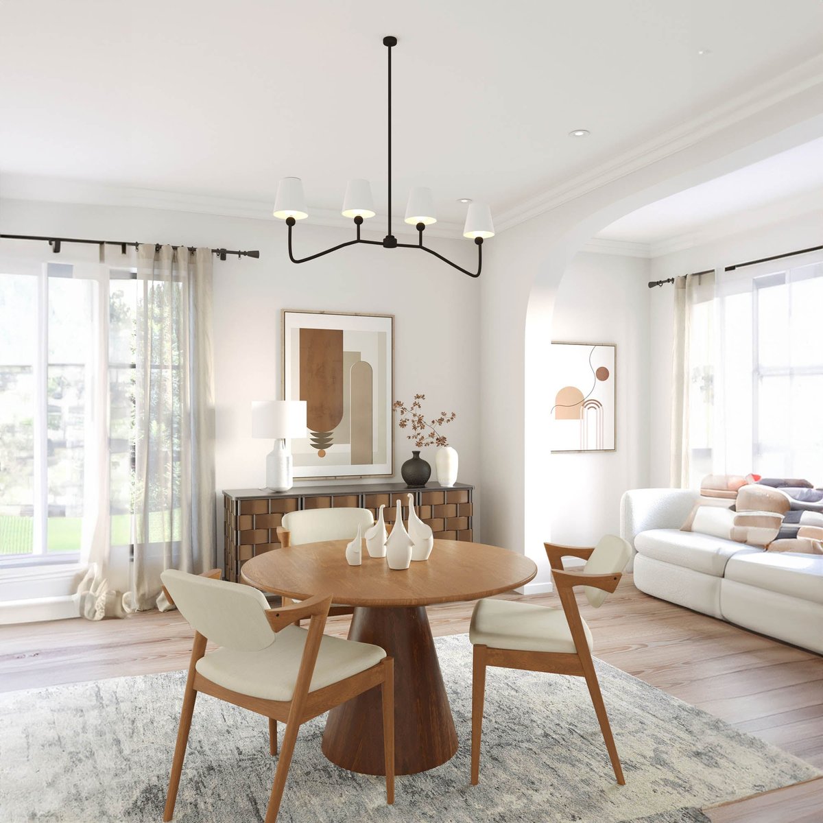 LH Home Peyton Wooden Round Dining Table