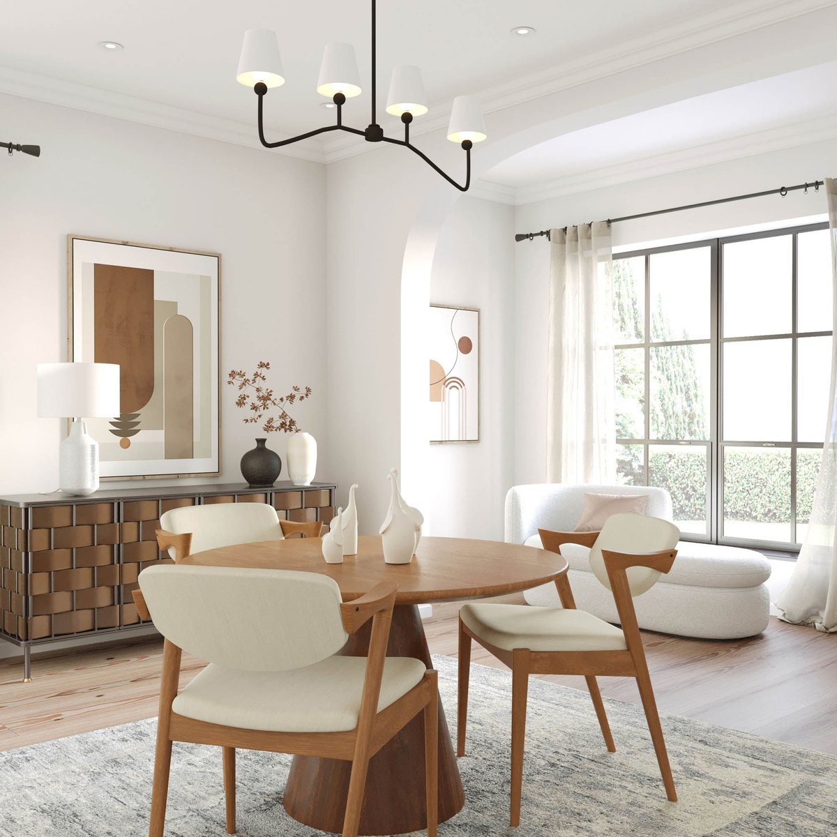 LH Home Peyton Wooden Round Dining Table