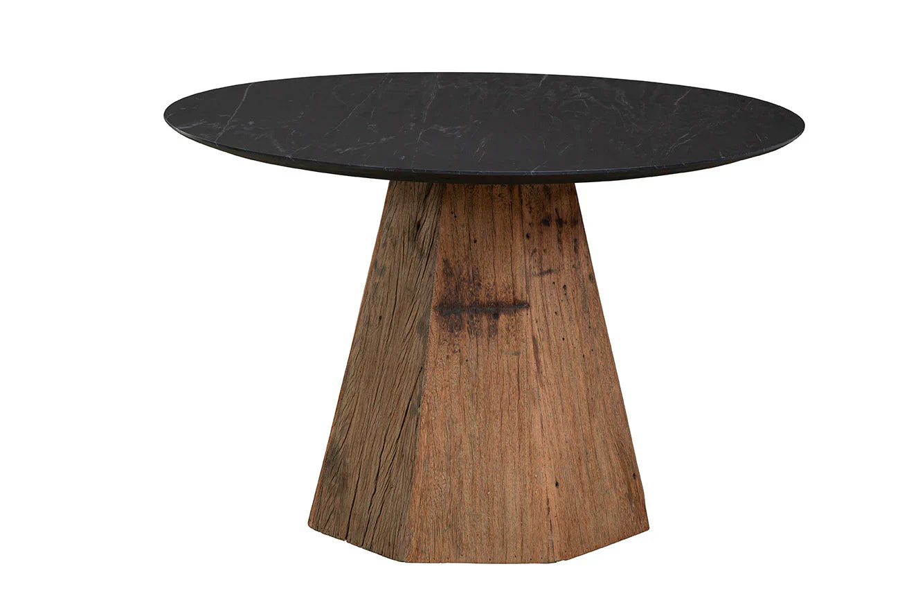 Furniture Classics Phoebe Black Marble Top Round Dining Table