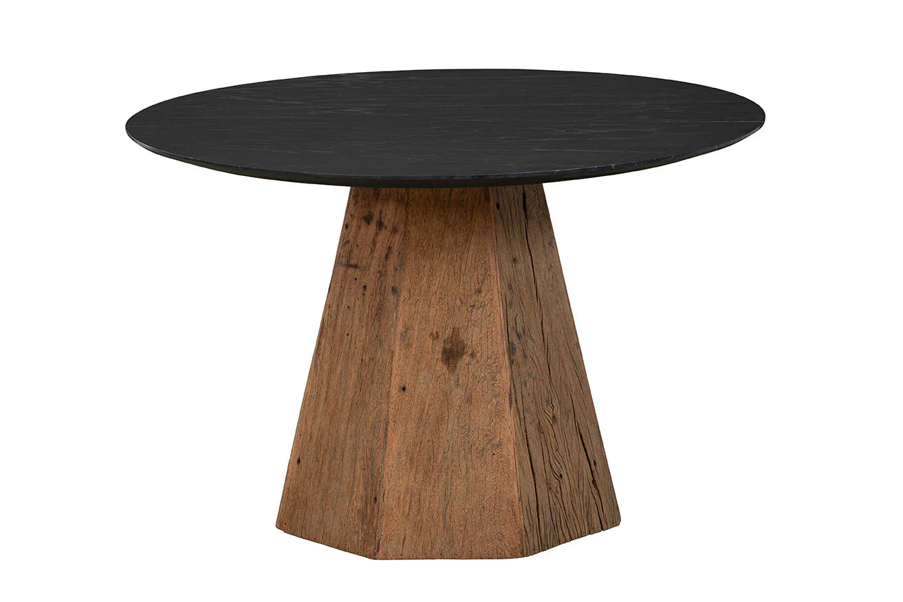Furniture Classics Phoebe Black Marble Top Round Dining Table