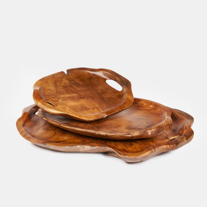Luho Design House Phoenix Natural Teak Tray 3PC