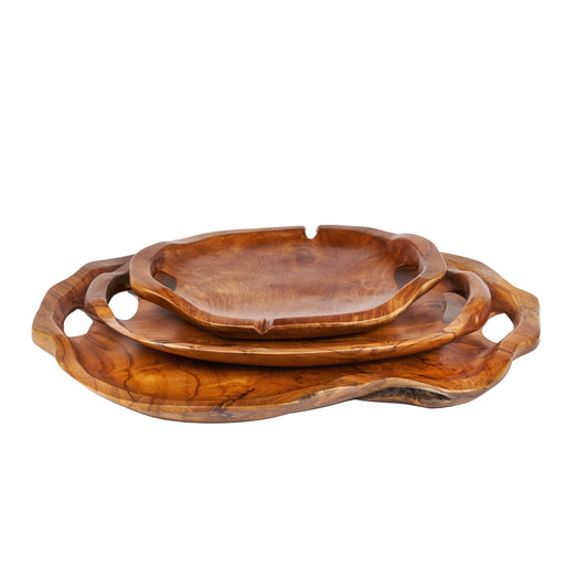 Luho Design House Phoenix Natural Teak Tray 3PC