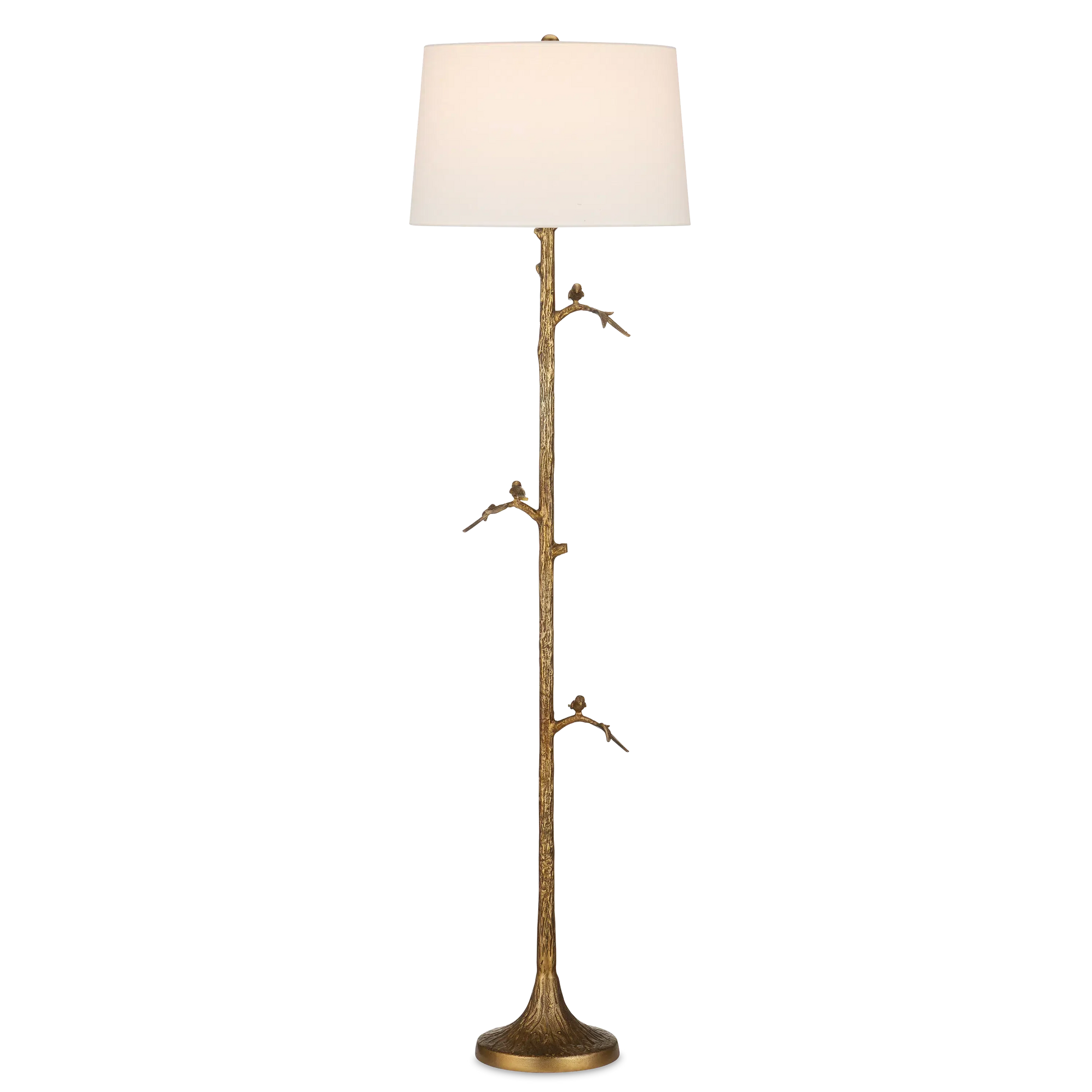 Piaf Brass Floor Lamp-Floor Lamps-Currey & Co-Sideboards and Things