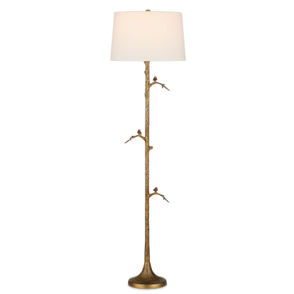 Piaf Brass Floor Lamp-Floor Lamps-Currey & Co-Sideboards and Things