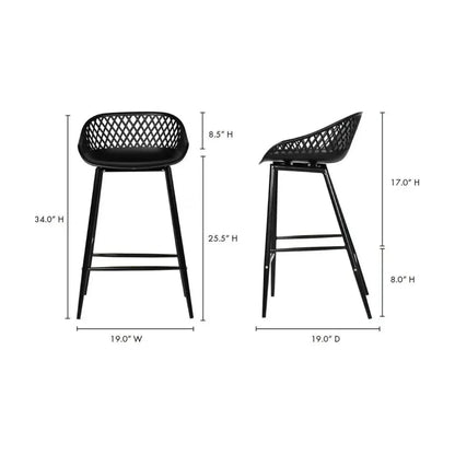 Piazza Black Outdoor Counter Stool - LOOMLAN - Moe's Home - Counter Stools
