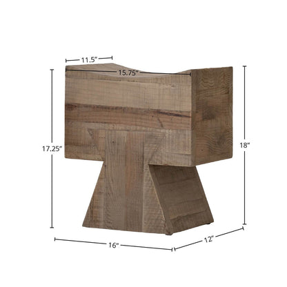 LH Home Pieta Wooden Brown Stool