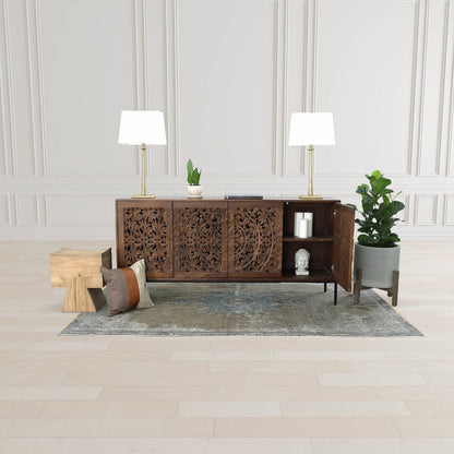 LH Home Pieta Wooden Brown Stool