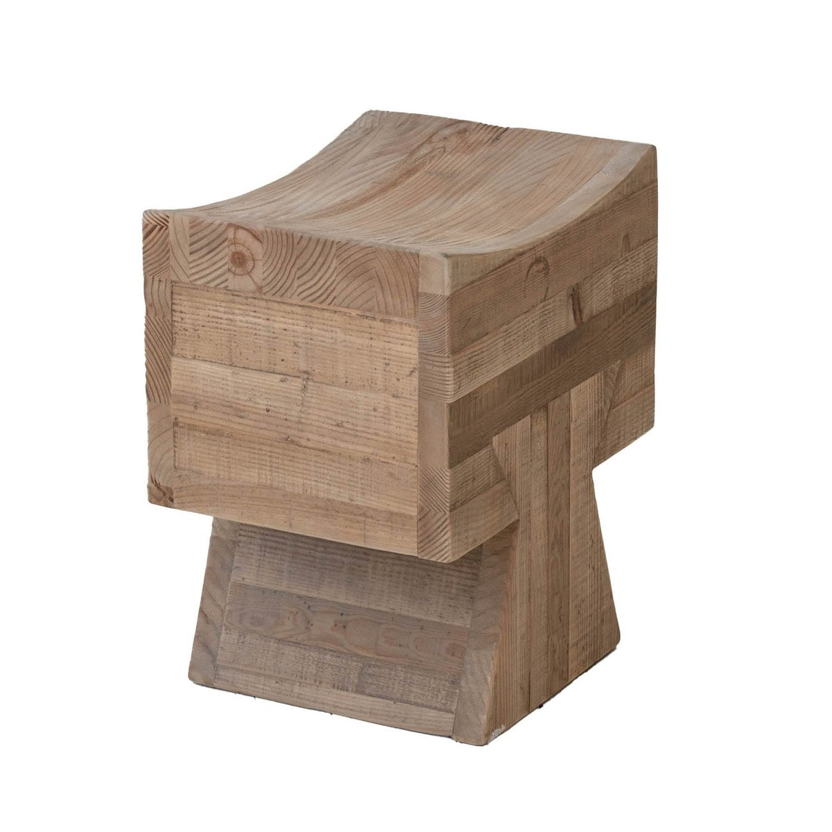 LH Home Pieta Wooden Brown Stool