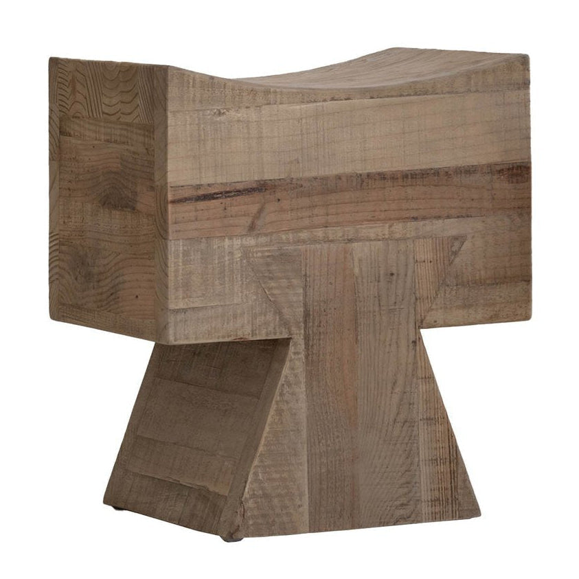 LH Home Pieta Wooden Brown Stool