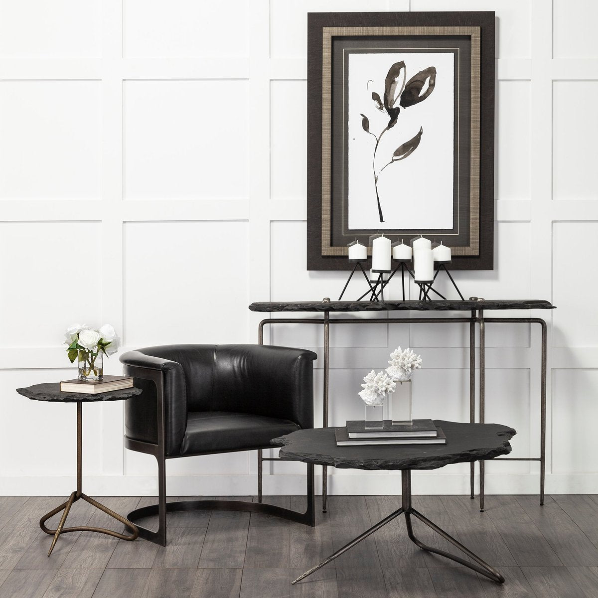 Mercana Pinera Black Slate Top Coffee Table