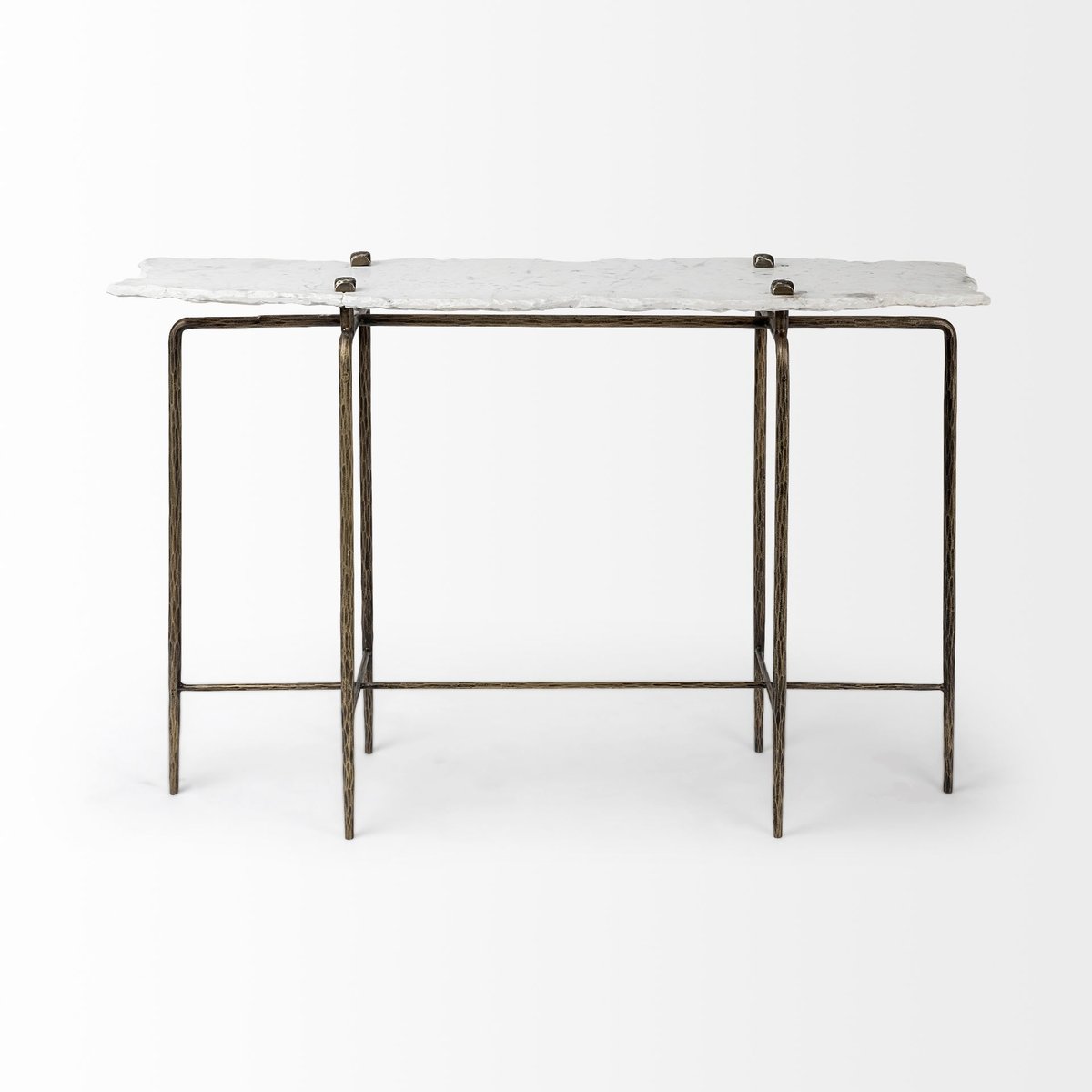 Mercana Pinera White Marble Top Rectangular Console Table