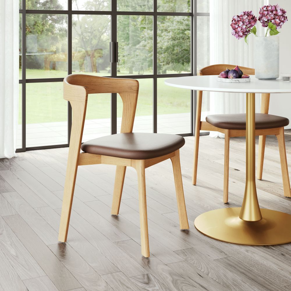 Zuo Modern Pioro Faux Leather Dining Chair 2PC