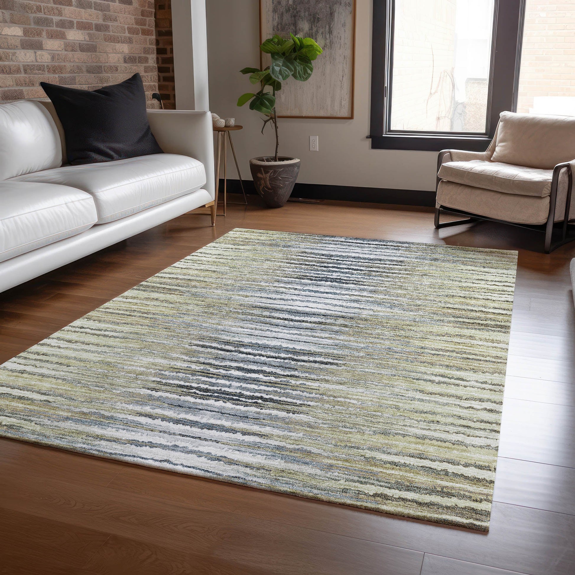 Addison Rugs Pixel Weave Beige Washable Indoor-Outdoor Rug