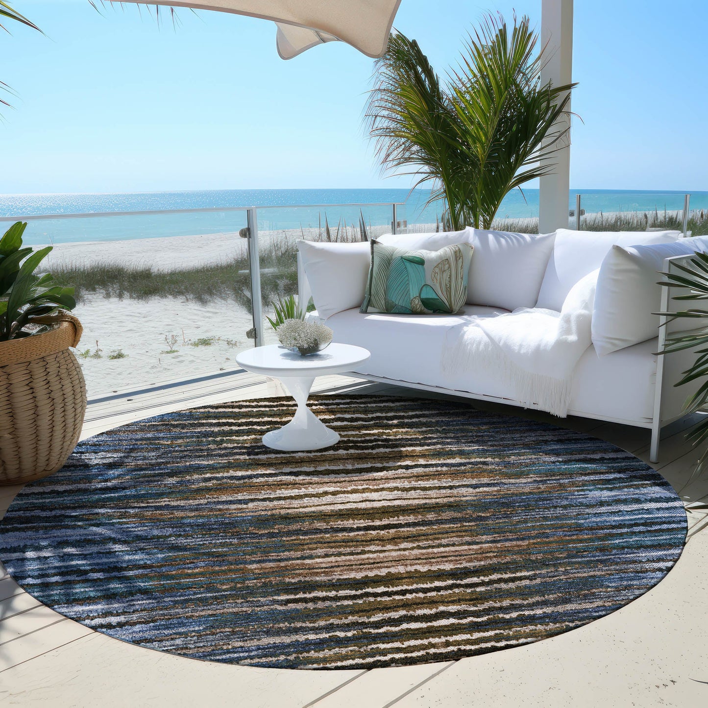 Addison Rugs Pixel Weave Blue Washable Indoor-Outdoor Rug