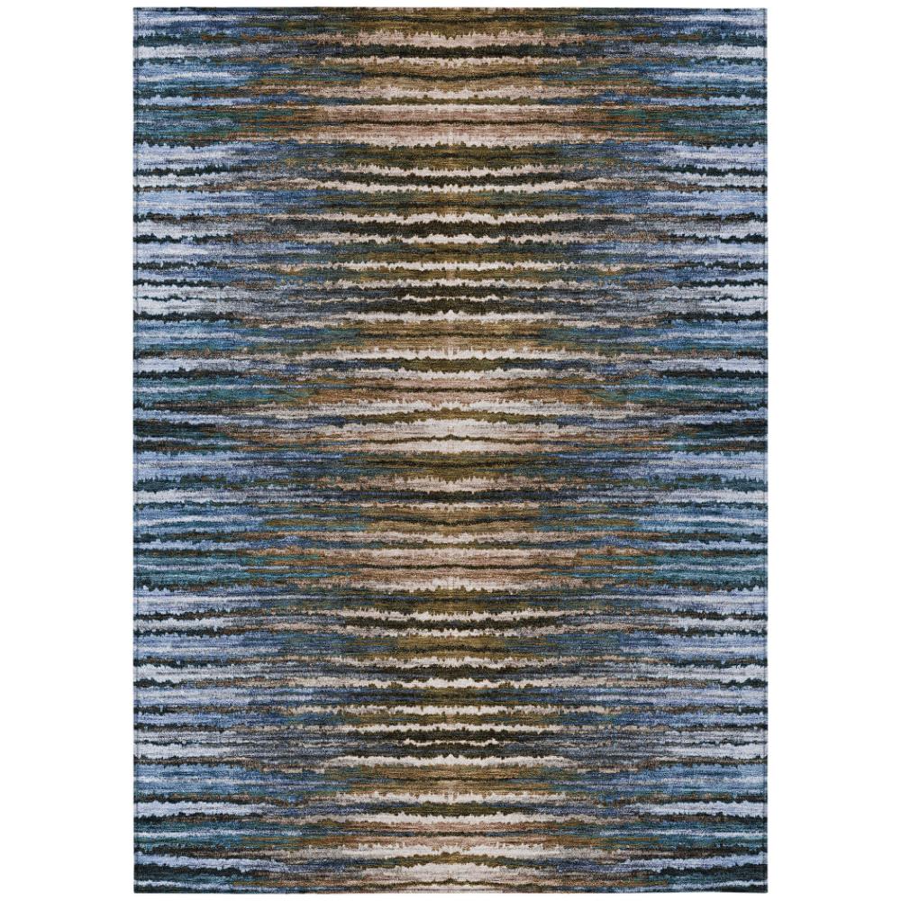 Addison Rugs Pixel Weave Blue Washable Indoor-Outdoor Rug