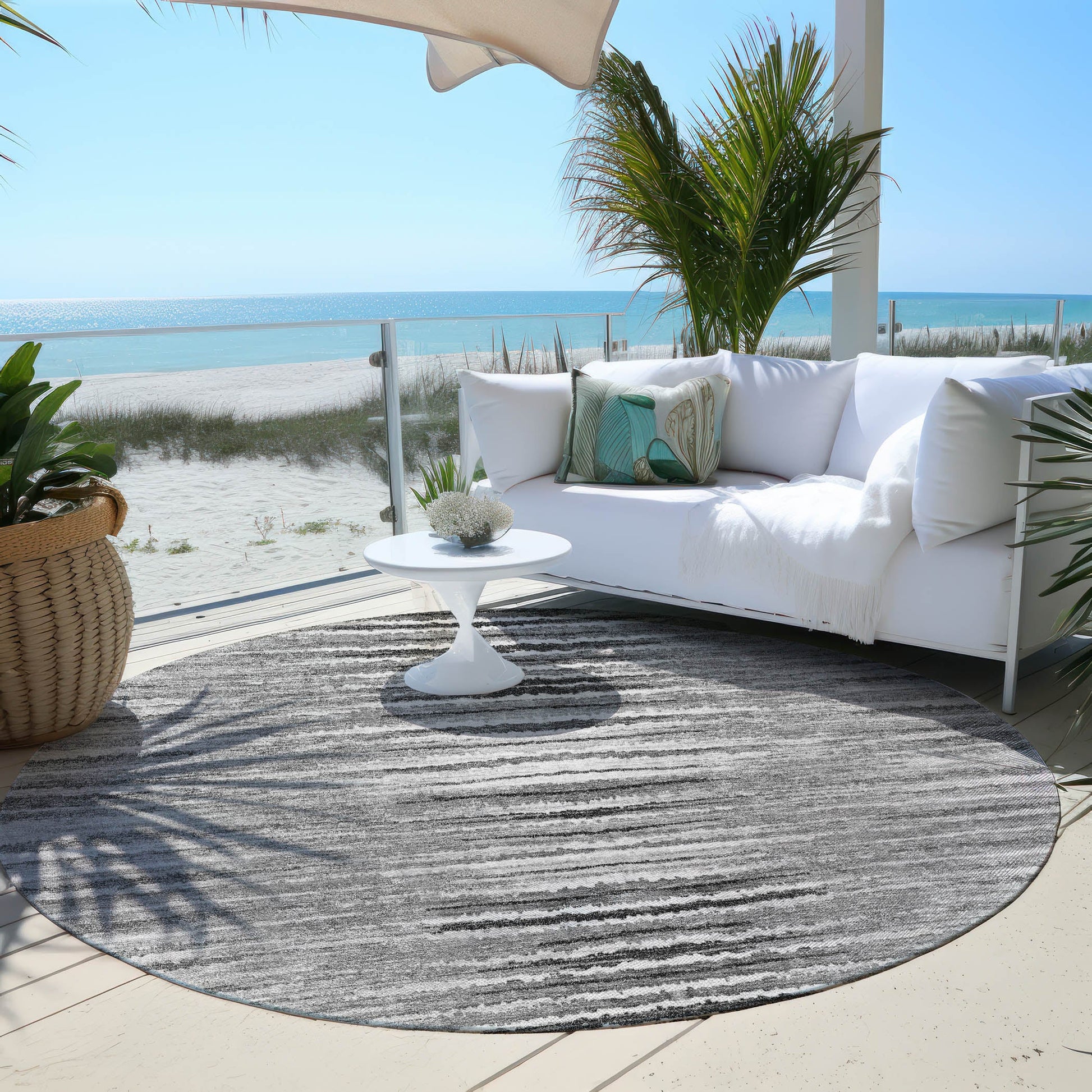 Addison Rugs Pixel Weave Grey Washable Indoor-Outdoor Rug