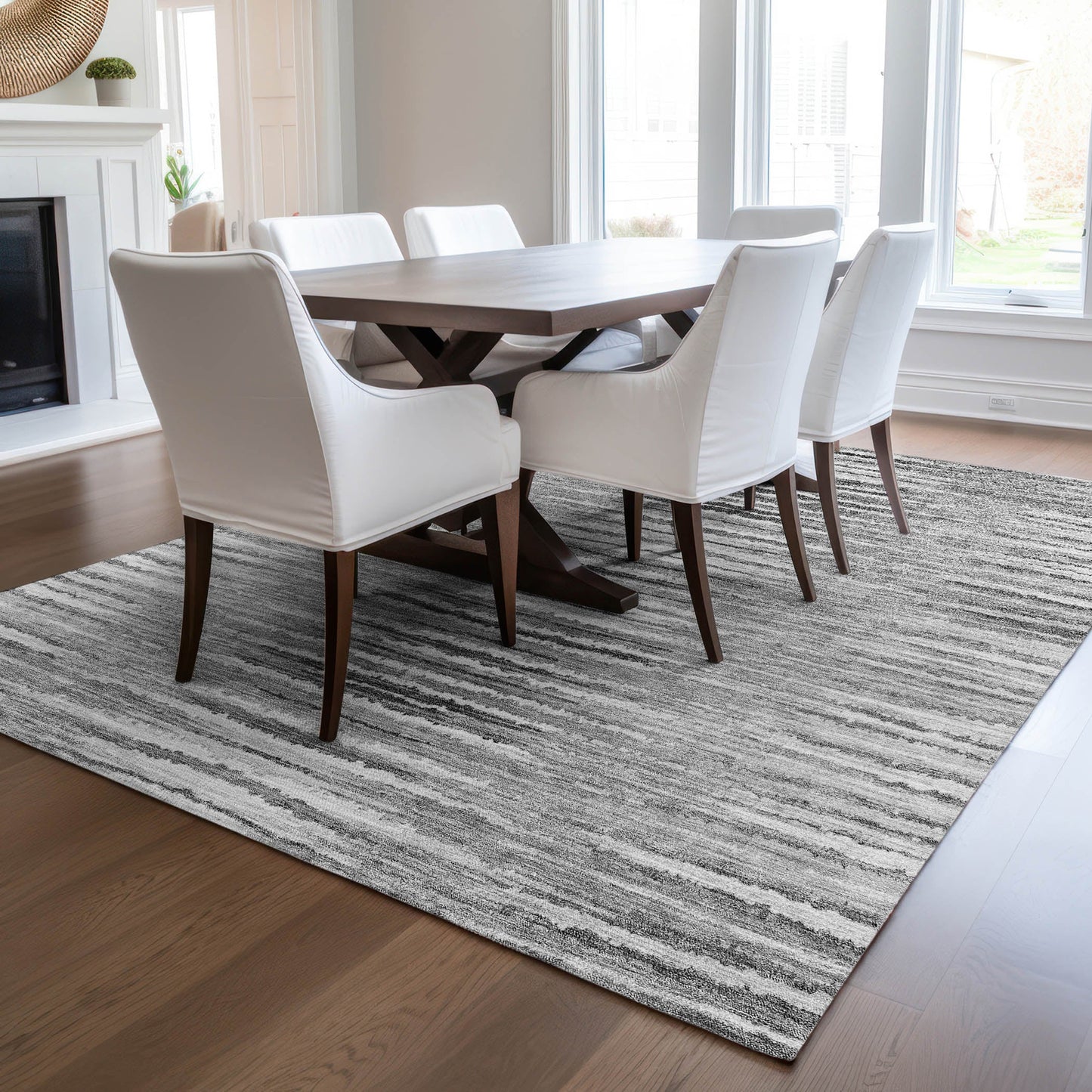 Addison Rugs Pixel Weave Grey Washable Indoor-Outdoor Rug