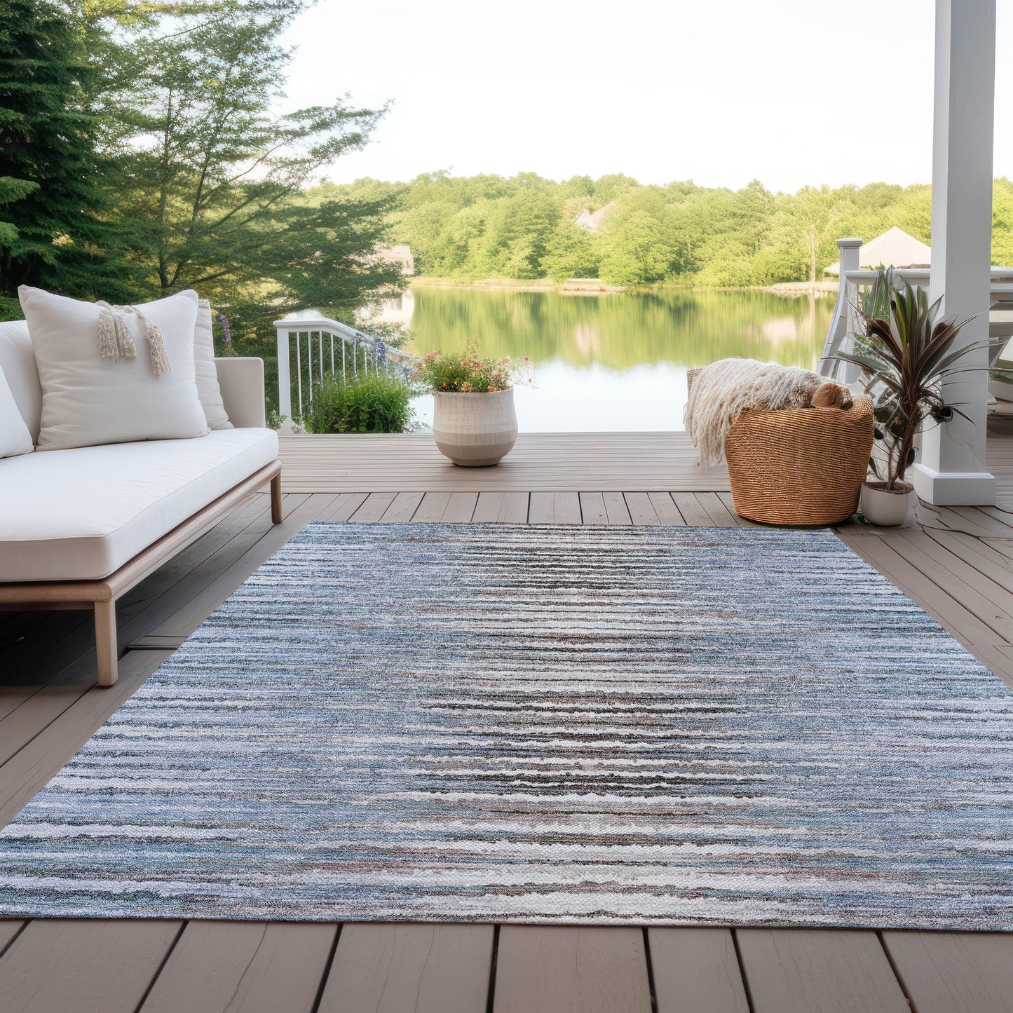 Addison Rugs Pixel Weave Sky Washable Indoor-Outdoor Rug