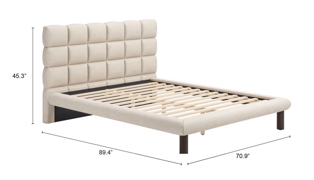 Zuo Modern Placid Shearling Fabric Bed