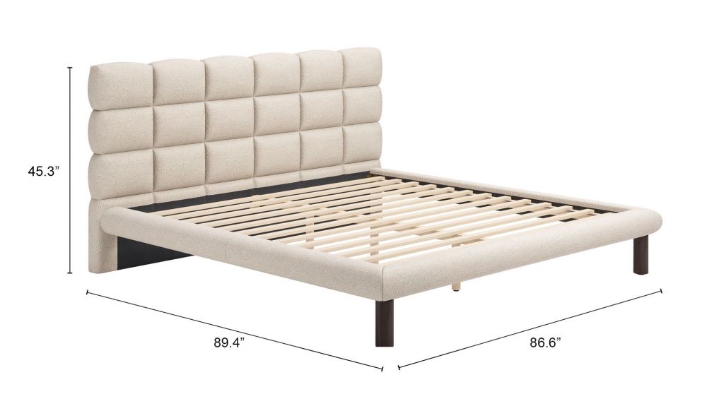 Zuo Modern Placid Shearling Fabric Bed