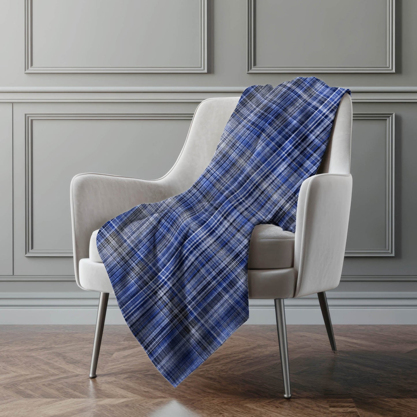 Addison Rugs Plaid Blue Washable Indoor-Outdoor Rug